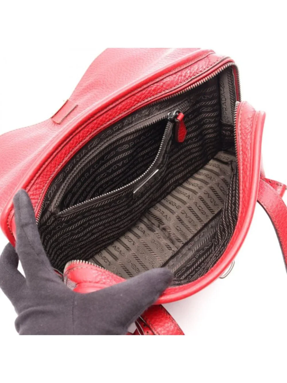 Prada Shoulder Bag Red Leather